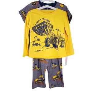 Carters Just One You 3T Toddler Boys 3pc Pajama Pants Set Outfit Bulldozer Truck